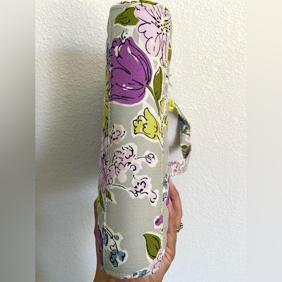 Vera Bradley quilted zip up make up cosmetic bag with handles - Picture 4 of 12